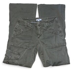 Green Flare Cargo Pants